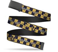 Adjustable Belt, Clamp Buckle, Cut-to-Fit, Harry Potter Hufflepuff Icons Checker
