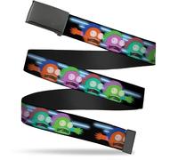 Adjustable Belt, Clamp Buckle, Cut-to-Fit, Morty Screaming Face Black Multi Colo