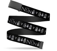 Adjustable Belt, Clamp Buckle, Cut-to-Fit, The Nun Demon Nun Valak Face with Ico