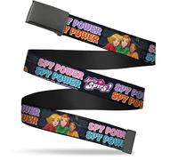Adjustable Belt, Clamp Buckle, Cut-to-Fit, Totally Spies Spy Power Group Pose Bl
