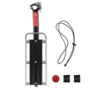 Adjustable Bike Cargo Rack - Rear Bike Rack with Red Tail Light, Universal Bicycle Cargo Carrier for Trunk Bags, Strong Metal Frame for Commuting, Touring, Grocery Runs and Daily Cycling Storage