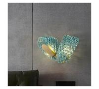 Adjustable Blue Pendant Light Glass Brass Luster Chandelier For Villa Hotel Staircase Dimmable Lighting Fixture