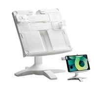 Adjustable Book Holder - Rotating Desk Book Stand For Reading, Portable Height-Adjustable ABS Holder, 3,5" Lift | For Laptop, Bible, Cookbook, Students, School Documents & Piano Scores