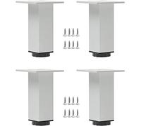 Adjustable Cabinet Feet,Thickened Square Sofa Leg,Simple Metal Support Aluminum Alloy Replacement Feet,Can Be Used for Sofas,Coffee Tables,Computer Dining Tables,Silver-25cm(9.8in)