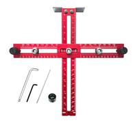 Adjustable Cabinet Hardware Jig, Cabinet Handle Template Tool, Aluminum Alloy Drill Guide with Punch Locator for Kitchen Drawer Knobs and Door Handles Installation, Includes Stop R