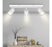 Adjustable Ceiling Spotlights, White Interior Wall Spotlights for 3 GU10 Bulbs N