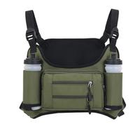 Adjustable Chest Pack, Lightweight Travel Chest Bag, Chest Bag for Sport, Versatile Utility Chest Pack, Comfortable Hiking Chest Pack, Waterproof Chest Bag for Travel, Verde militare, Se référer au