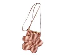 Adjustable Crossbody Purse Flower Checkerboard Design Spacious Shoulder Bag Friendly Fabric Satchel for Wmen Girls Flower Floral Pattern Casual Bag