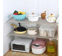 Adjustable Expandable Closet Shelf Rack - Space-Saving for Wardrobe & Kitchen DIY Storage Solution (42cm Wide 55-90cm)