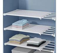 Adjustable Expandable Closet Shelf - Telescopic Wardrobe Divider for Bedroom & Bathroom Storage Fits 73-125cm Length 42cm Width Space-Saving Solution