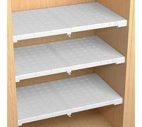 Adjustable Expandable Closet Shelf - Versatile Space-Saving Storage Solution for Wardrobe Kitchen & Cupboard - Perfect Shelf Divider for Bedroom & Kitchen Efficiency