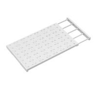 Adjustable Expandable Wall-Mounted Shelf - Metal Storage Rack for Closet Kitchen Bathroom - Space-Saving (35cm Wide Extends 73-125cm)