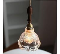 Adjustable Flower Pendant Light Retro Chandelier with Brass Fixture And Crystal Glass Shade Compatible with Dining Room Living Room Bedroom Entryway