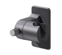 Adjustable Handheld Shower Head Holder, Strong Adhesive Wall Mount, Bathroom Installation, Size 5,3 cm/2,09 Inches Rotating Shower Bracket for Rv, Home, Hotel Color Black/Silver