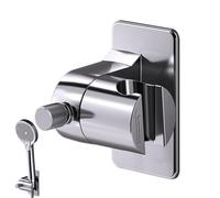Adjustable Handheld Shower Head Holder, Strong Adhesive Wall Mount, Bathroom Installation, Size 5,3 cm/2,09 Inches Rotating Shower Bracket for Rv, Home, Hotel Color Black/Silver