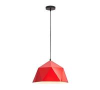 Adjustable Hanging Height Vintage Rustic Red Metal Pendant Light Chandelier Lamp for Kitchen Island Dining Room Coffee Bar(38cm)