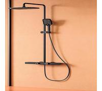 Adjustable Height Bathroom Shower Set4 Outlet Handheld & Fall Showerhead Fine Copper Body Large Size White Round Design Home Use