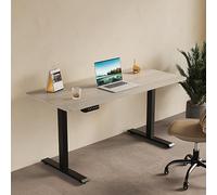 Adjustable Height Manual Electric Desk with Storage Drawer for Home And Office - Ergonomic Workstation, Space-Saving Design, Modern Style, Easy Assembly,Scrivania in Chiarob