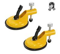 Adjustable Height Setter - Professional Countertop Leveling Tool, Adjustable Vacuum Suction Clamp Set, Stainless Steel Plate And Knob, for Granite, Marble, Quartz Slabs (2PCS-Yellow)