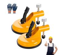 Adjustable Height Setter-Professional Countertop Leveling Tool, Aluminum Alloy Adjustable Height Setter Floors, for Granite, Marble, Quartz Slabs with Vacuum Lifting Clamps Rubber (2PCS)