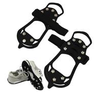 Adjustable Ice Spikes - Anti-Slip Crampons, Winter Boot Traction, Shoe Grippers with 1-Pair Set, Snow Cleats with Secure Fit, Outdoor Footwear Durable Build, Climbing Gear for Mountaineering Work