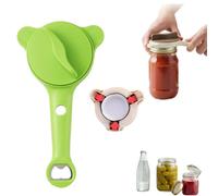 Adjustable Jar Opener for Seniors with Arthritis, 4-in-1 Multi-Function Bottle Opener, Ergonomic Kitchen Gadget for Weak Hand Strength, Easy Grip Lid Remover for Standard & Twist Tops (Green)
