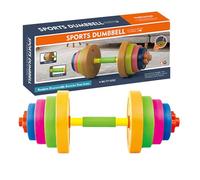 Adjustable Kids Workout Barbell - Fillable Dumbbell Weights Set, Active Play Exercise Equipment, Body Movement Training Toy, Lightweight Fitness Mimicry Gear, Rugged Backyard Strength Tool | For Kids