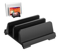 Adjustable Laptop Storage Stand Vertical Holder Dual Slots Workspace Organizer