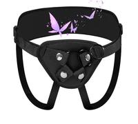 Adjustable Leather Strap-On Harness Open Back with 5 O-Rings, 25-52in Waist, Extra Wide Design for Couples