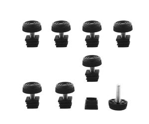 Adjustable Leveling Feet 20 x 20mm Square Tube Insert Kit Furniture Glide 8 Sets