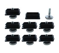 Adjustable Leveling Feet 25 x 50mm Rectangle Tube Inserts Furniture Glide 8 Sets
