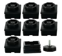 Adjustable Leveling Feet 50 x 50mm Square Tube Insert Kit Furniture Glide 8 Sets