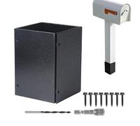 Adjustable Mailbox Base Guard Metal Post Protector Heavy Duty Shielding Panel Robust Defense Sleeve Versatile Fit Timber Mailbox Poles Garden Fence Enclosure Outdoor Safety Upgrade Weather Resistant B