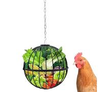 Adjustable Metal Chicken Feeder, Hangable Food Dispenser for Hen, Duck, Quail, Goat Horse, Deer and Other Livestock, Ideal for Coop or Outdoor Farm Use, Ensures Proper Portioning, Reduces Waste, and P