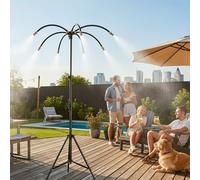 Adjustable Outdoor Misting Cooling System, 5.25FT Standing Misters for Outside Patio, Adjustable Standing Spray Atomizing Nozzle System, Cooling Portable Automatic Garden Sprayer (1SET)