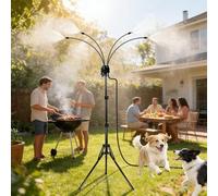 Adjustable Outdoor Misting Cooling System, Portable Automatic Garden Sprayer, Adjustable Standing Misters with Cooling Nozzles for Outside Patio, Backyard, Pool,Tanning, Camping, BBQ