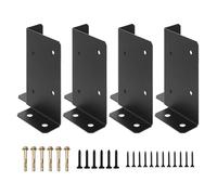 Adjustable Post Bracket - Post Bracket for Concrete Patio Decking Porch | Adjustable Heavy Duty Base Brackets | 4 Piece Wooden Fence Mount Support Cover for Fencing Railing Mailbox