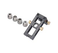 Adjustable Punching Jig | 13-80mm Horizontal & 12-27mm Vertical Range | Woodworking Dowel Guide with 4 Drill Bushings | Aluminum Alloy Locator for DIY Projects