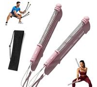 Adjustable Ropeless Battle Ropes Trainer, 2-in-1 Cordless Battle Ropes for Home Gym - Quiet & Space, Weighted Ropeless Combat Workout Rope for Full Body Training, Cardio, and Strength (Pink,Gen 2)
