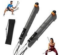 Adjustable Ropeless Battle Ropes Trainer, 2-in-1 Cordless Battle Ropes for Home Gym - Quiet & Space, Weighted Ropeless Combat Workout Rope for Full Body Training, Cardio, and Strength (Black,Gen 2)