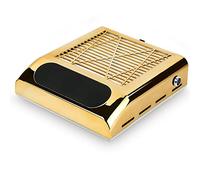Adjustable Speed And High Power 80W Nail Vacuum Cleaner Circulating Filter Low Noise Nail Dust Collector White (Gold)