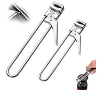 Adjustable Stainless Steel Jar Opener - Effortlessly Open Tight Lids with Adjustable Grip, Ideal for Seniors and Weak Hands, Durable Multi-Tool for Jars and Bottles, Kitchen Gadgets (Short+Long)