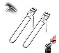 Adjustable Stainless Steel Jar Opener - Effortlessly Open Tight Lids with Adjustable Grip, Ideal for Seniors and Weak Hands, Durable Multi-Tool for Jars and Bottles, Kitchen Gadgets (2Pcs-Short)