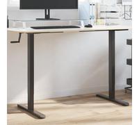 Adjustable Standing Desk Frame Black Steel (94-135)x60x(70-114)cm - Ergonomic Height Adjustable Workstation for Home Office Small Spaces - Sturdy Powder Coated Metal Base with 70kg Load Capacity