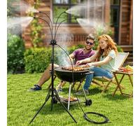 Adjustable Standing Misters for Outside Patio Cooling - 5.25FT Portable Water Mister Hose System for Backyard, Tanning Pool, and Garden - Leakproof Outdoor Misting System (1Set)