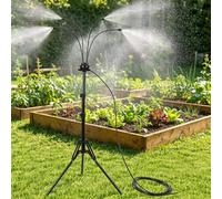 Adjustable Standing Misters For Outside Patio, Heavy Duty Misting Hose For Patio Cooling, Portable Pool Mister And Tanning Sprinkler System For Outdoor Backyard Summer Essentials (1Set)
