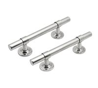 Adjustable Steel Door Handle Silver Durable Security Door Pull Bar for Home