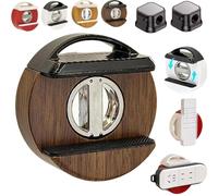 Adjustable Suction Cup Power Strip Holder, Punch-Free Rotational Socket Mount Organizer, Wall-Mounted Cable Management for Home, Office, Kitchen and Under Desk (Brown)