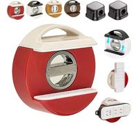 Adjustable Suction Cup Power Strip Holder, Punch-Free Rotational Socket Mount Organizer, Wall-Mounted Cable Management for Home, Office, Kitchen and Under Desk (Red)