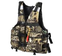 Adjustable Swim Vest for Adults, Fly Fishing Design with High Buoyancy, Breathable Mesh and Multiple Pockets, for Kayaking, Paddle Boarding, Snorkeling, Fishing and Water Sports(Camouflage,M)